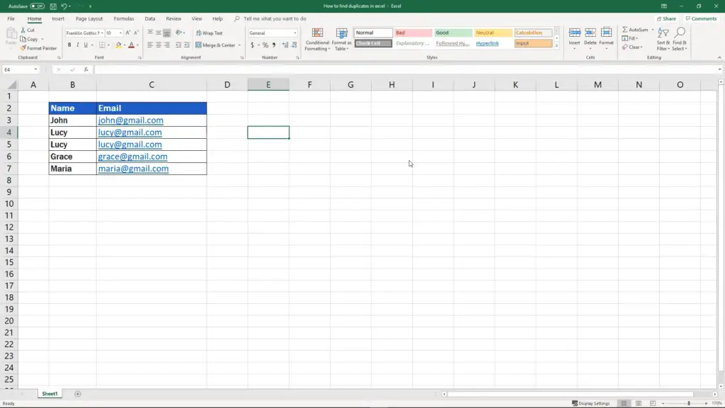 How to find duplicates in Excel - deleted duplicates