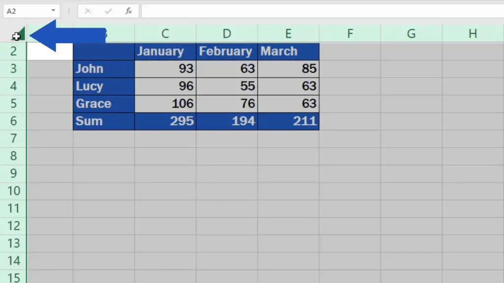 How to unhide rows in Excel - unhide rows in the whole spreadsheet