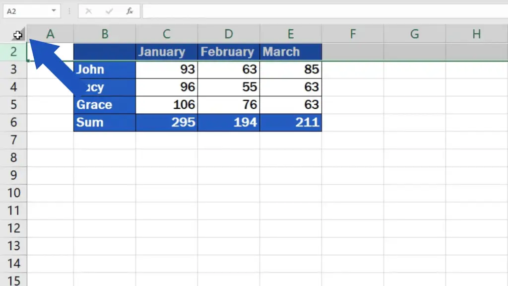 How to unhide rows in excel - unhide first row in the spreadsheet