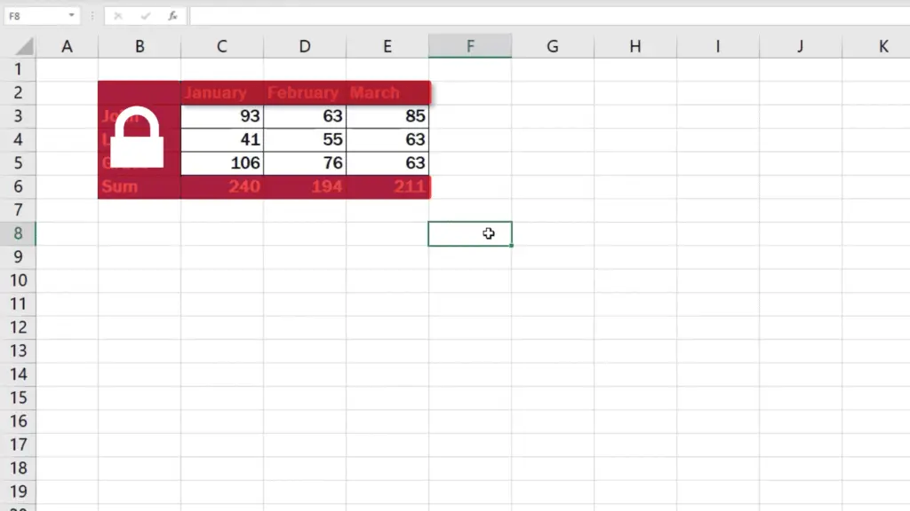 how to lock cells in Excel - non-editable cells