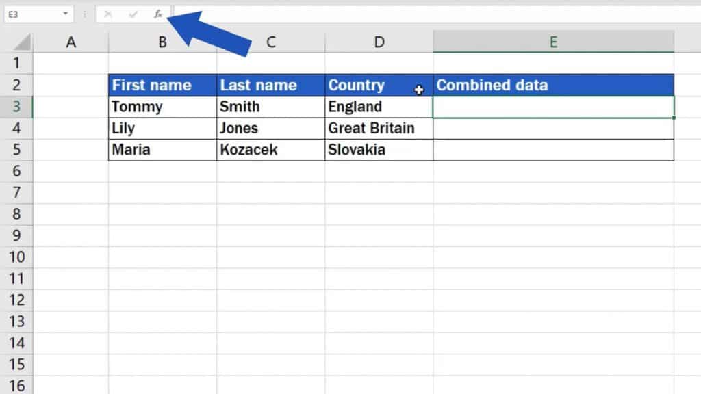 How to Combine Cells in Excel - choose function