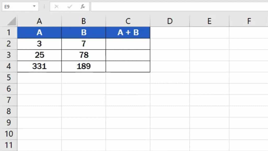 How to add numbers in Excel (Basic way) - add two numbers