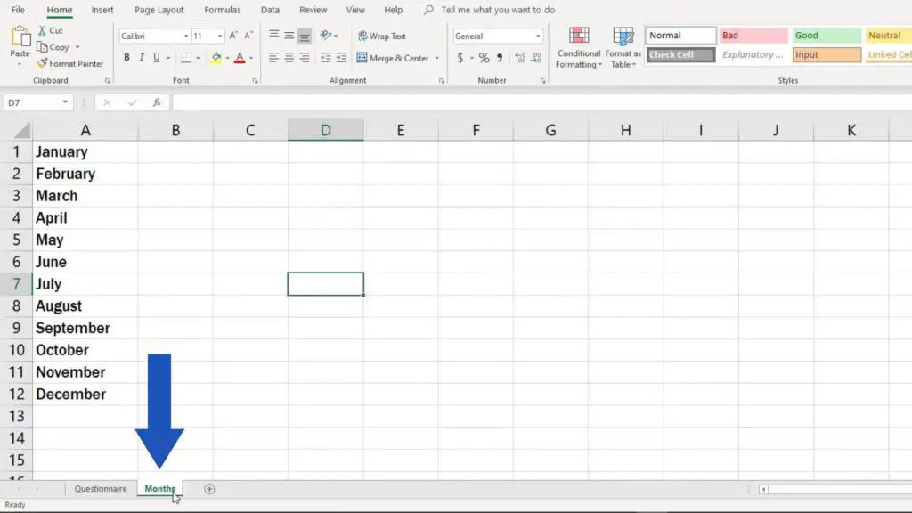 How to create drop down list in Excel - menu in different spreadsheet