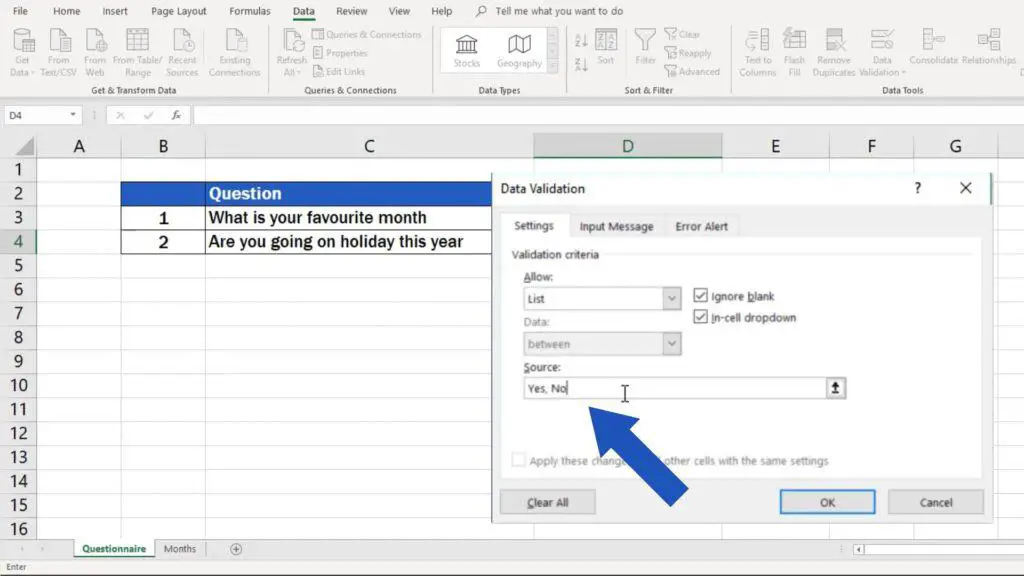 How to create drop down list in Excel - short answers
