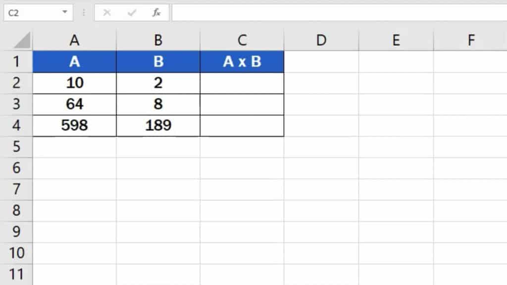 How to multiply numbers in Excel (Basic way) - in table