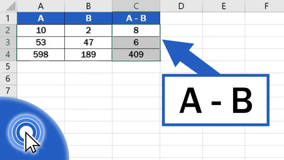 How to subtract numbers in Excel (Basic way)