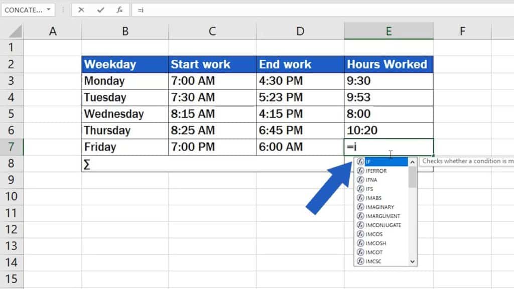 How to Calculate Hours Worked in Excel (Midnight Span) - IF function