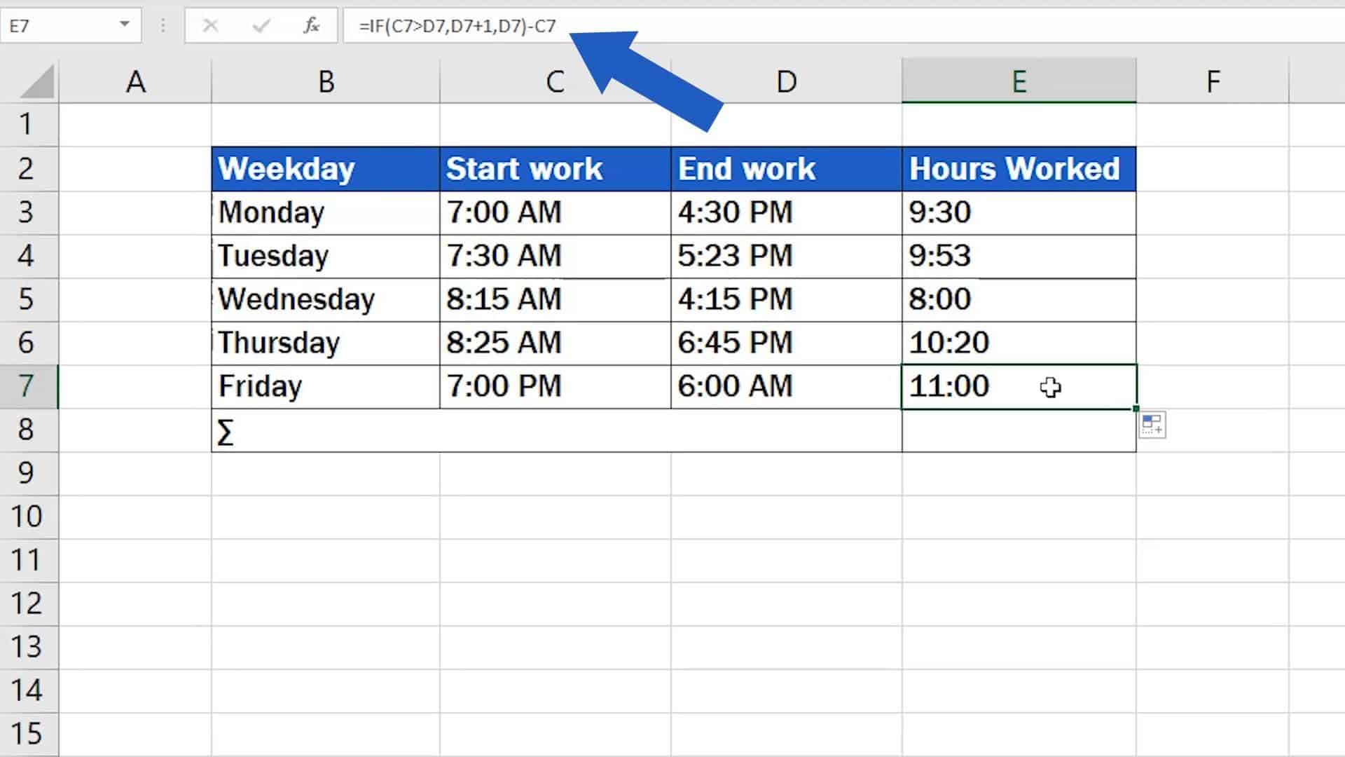how-to-calculate-hours-worked-in-excel-midnight-span