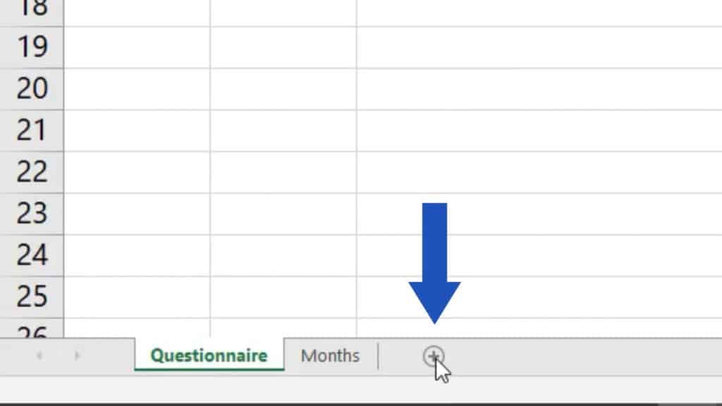 How to Insert Sheet in Excel - plus icon