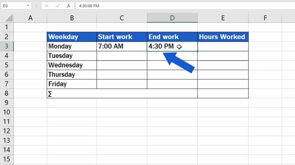 How to Insert and Format Time in Excel - AM - PM format