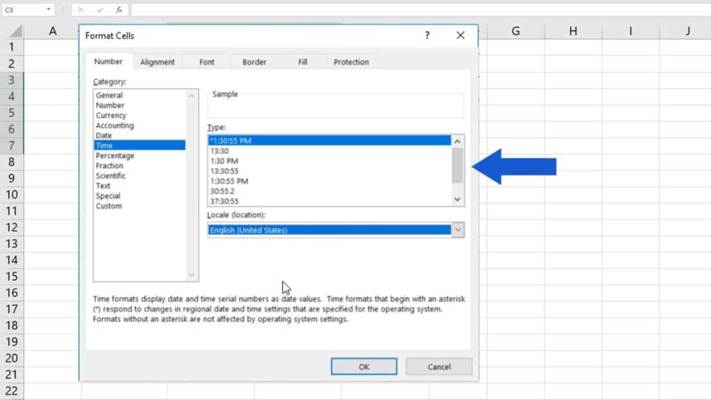 How to Insert and Format Time in Excel - PM time format