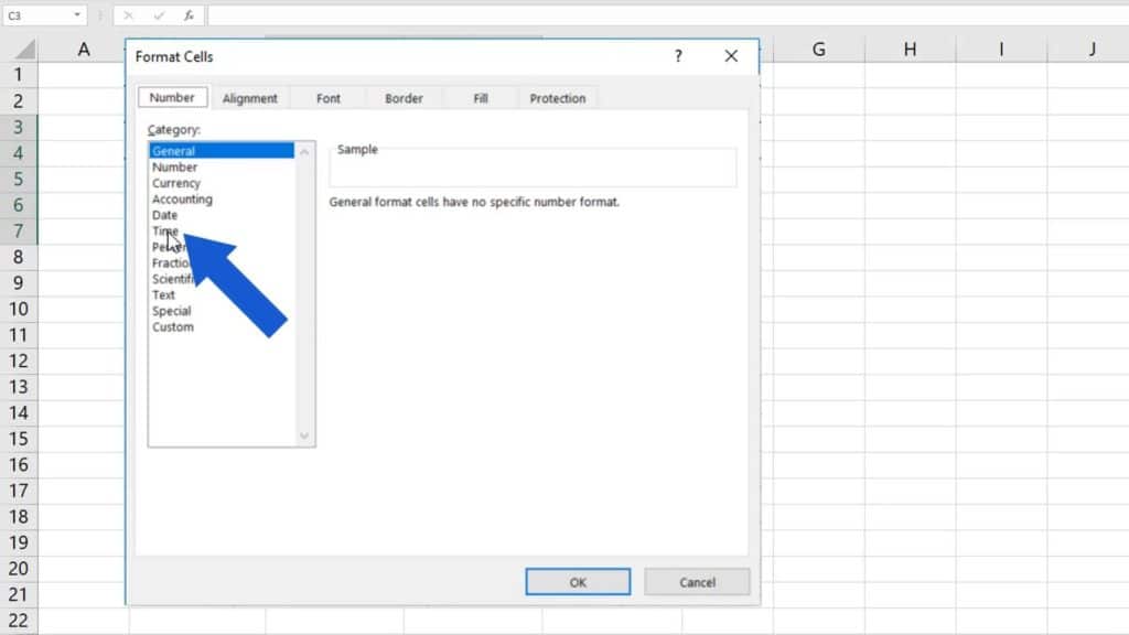 How to Insert and Format Time in Excel - category time