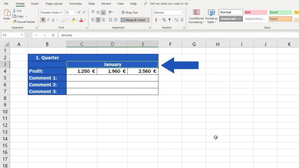 How to Merge Cells in Excel - delete text after merging cells
