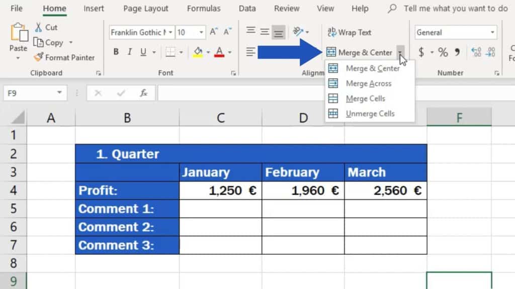 How to Merge Cells in Excel - merge and center