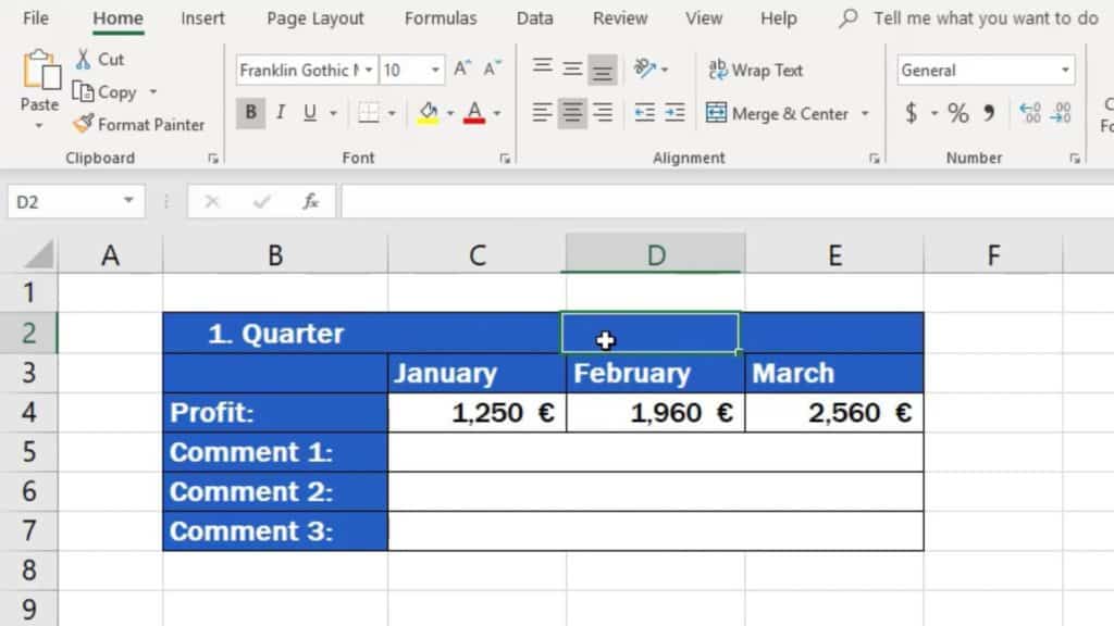 How to Merge Cells in Excel - separated cells