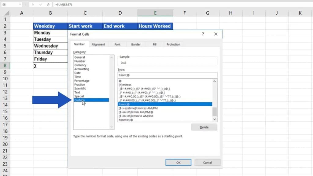 How to Sum Time in Excel - cells formated time