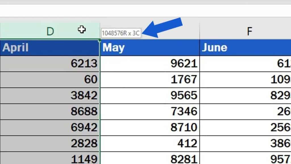 How to Delete Columns in Excel - caunt deleted columns