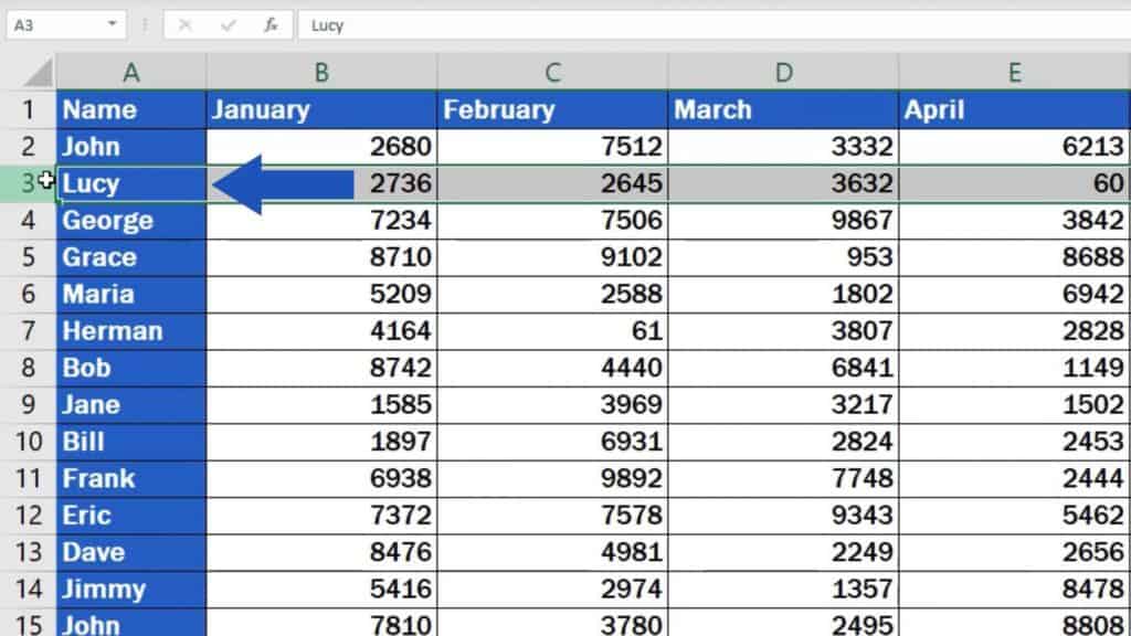 How to Delete Rows in Excel - mark the row you want to delete