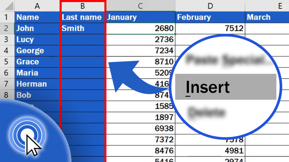 How to Insert Column in Excel