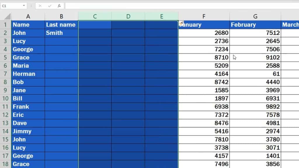 How to Insert Column in Excel - added multiple columns