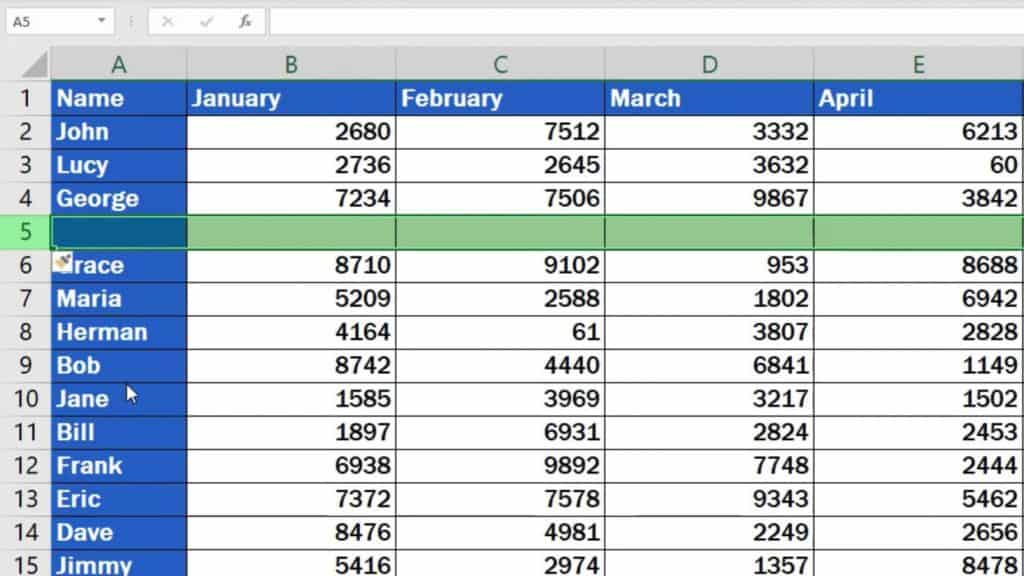 How to Insert Row in Excel - add empty row