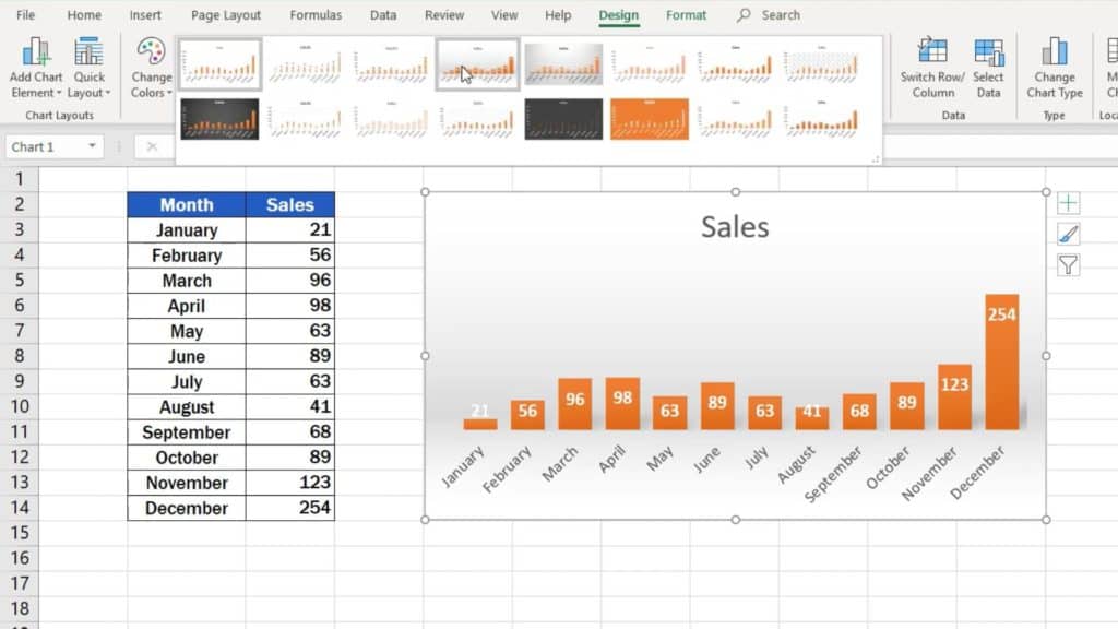 How to Make a Bar Graph in Excel - graph style