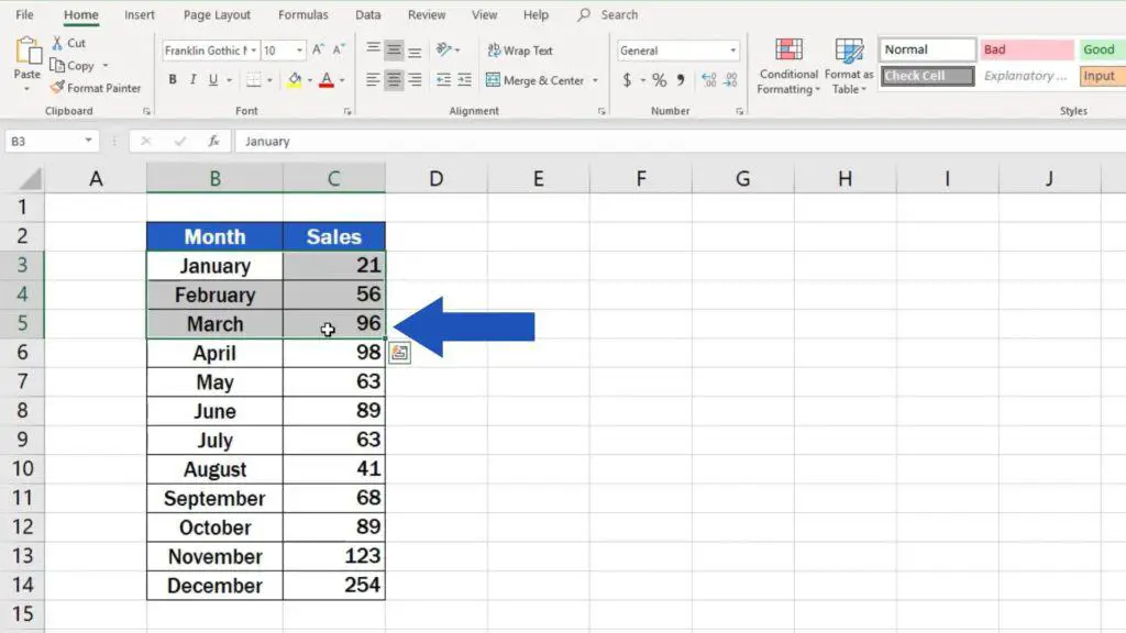 How to Make a Pie Chart in Excel - area with a relevant graph data