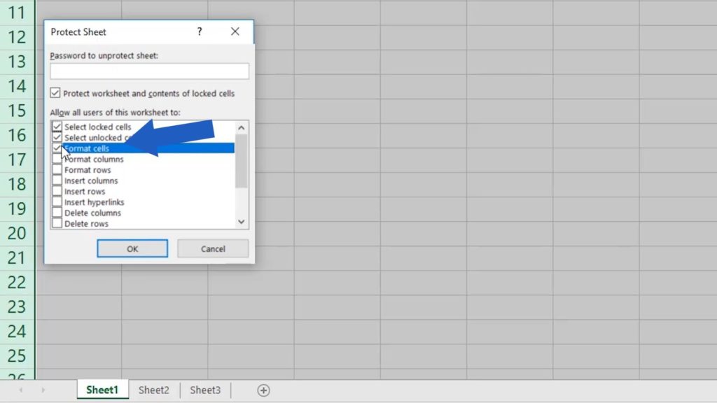 How to Protect Excel Sheet with Password - allow the user to format cells