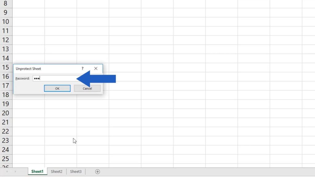 How to Unprotect Excel Sheet - type in password