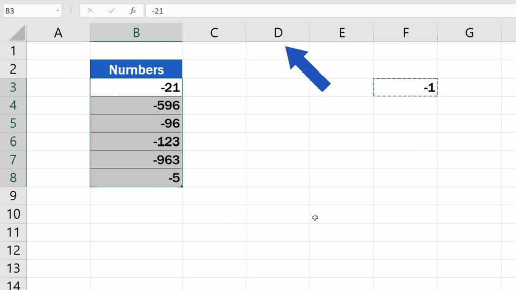 How to Change Negative Numbers to Positive in Excel - get positive numbers in other column