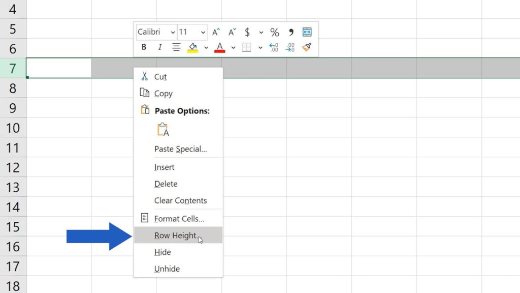 How to Change Row Height in Excel -change value of row height
