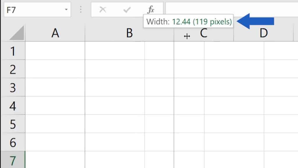 How to Change the Width of a Column in Excel - number value of column width in Excel