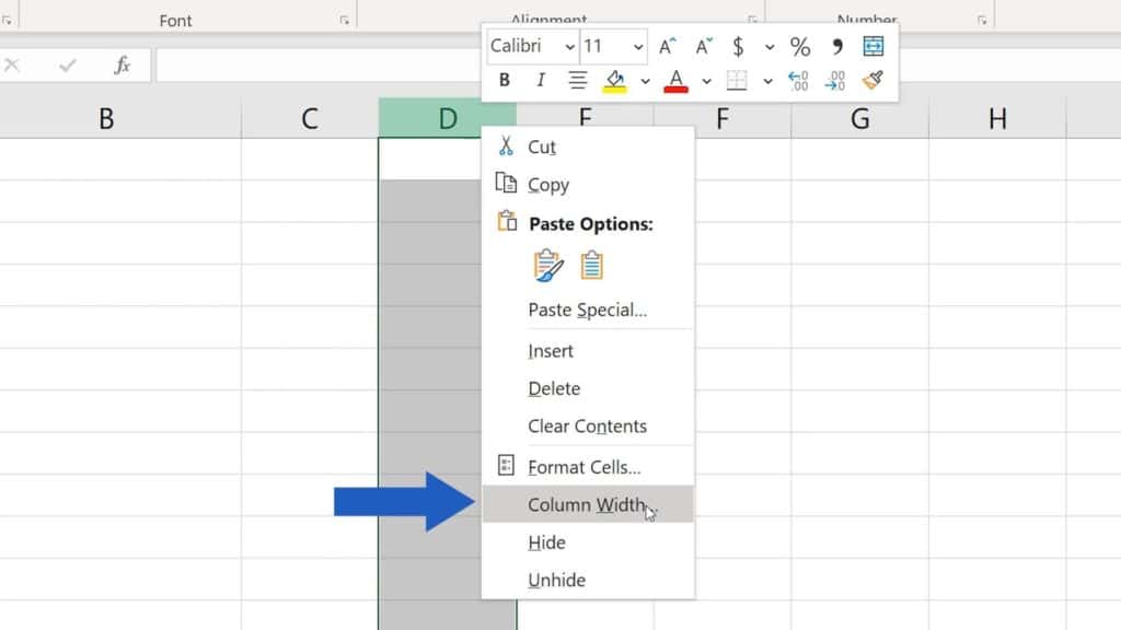 How to Change the Width of a Column in Excel - set the width of the column in Excel