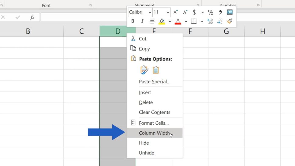 How to Change the Width of a Column in Excel