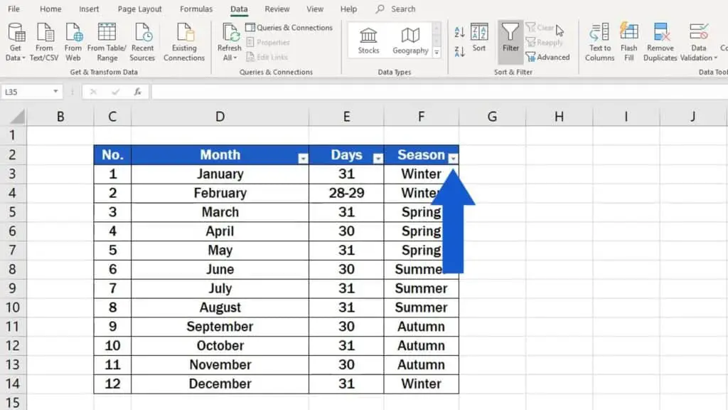How to Clear or Remove Filter in Excel - cleared filters