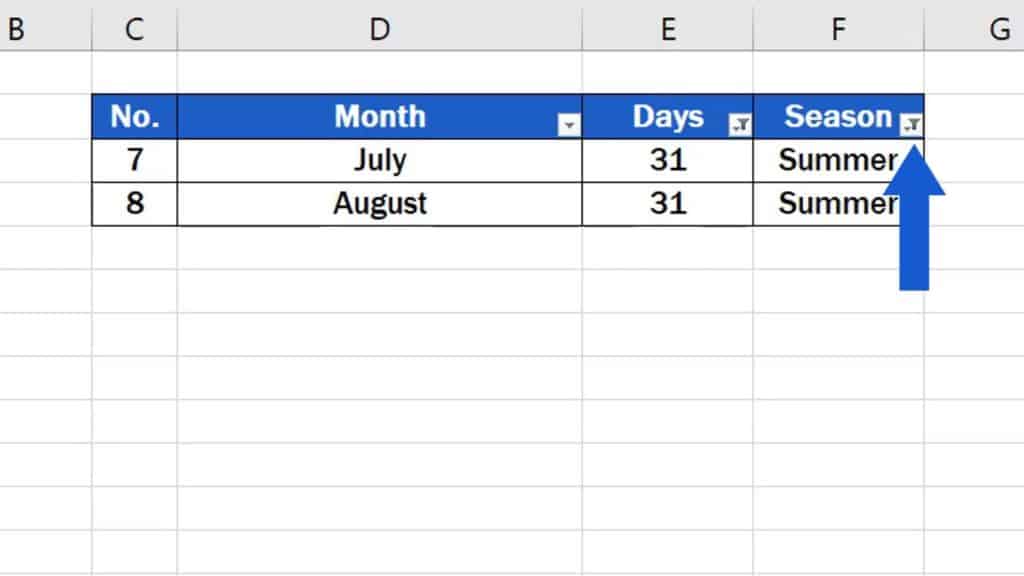 How to Clear or Remove Filter in Excel - how to recognize filter in Excel