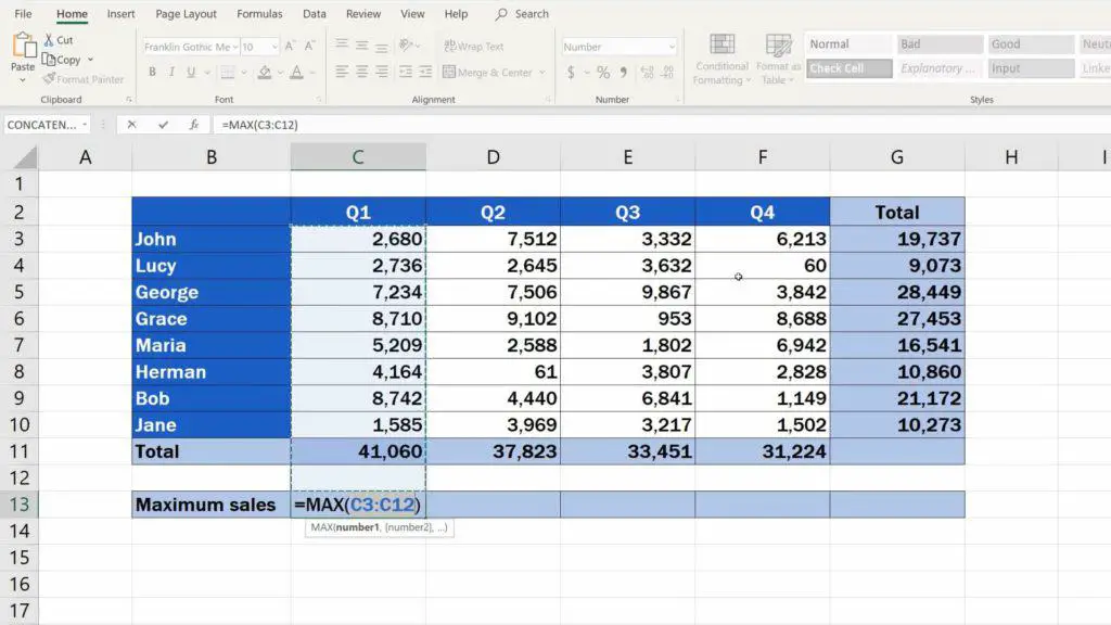 How to Find the Largest Number in Excel - define are in which we want to find largest number