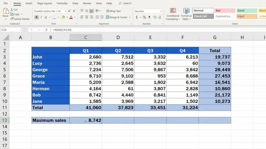 How to Find the Largest Number in Excel - look for the largest number in Excel