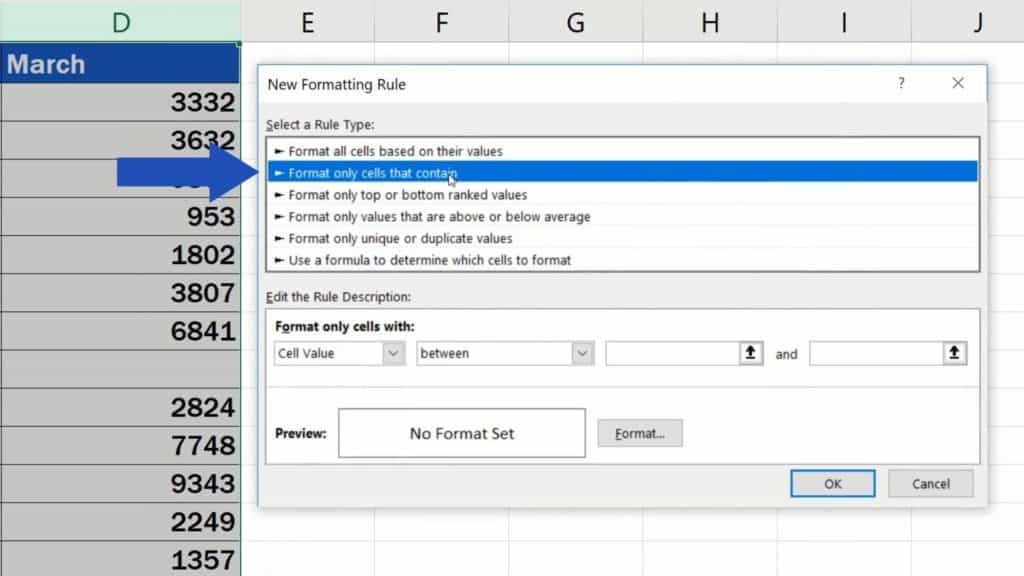How to Highlight Blank Cells in Excel (Conditional Formatting) - set up the new rule