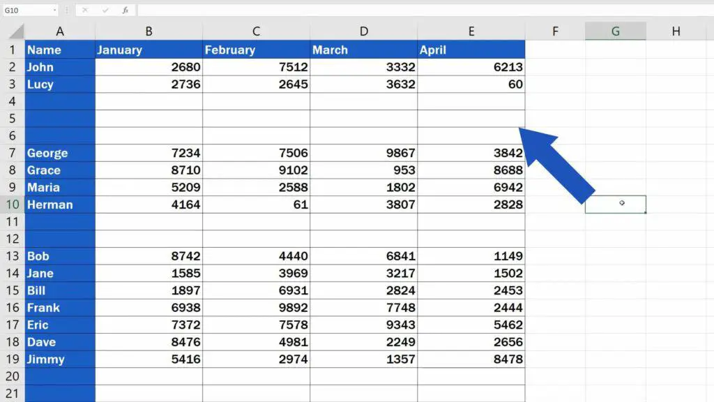 How to Remove Blank Rows in Excel - completely blank rows