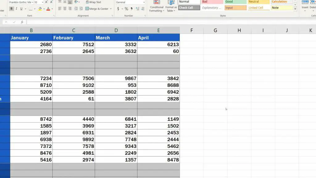 How to Remove Blank Rows in Excel - highlight blank row