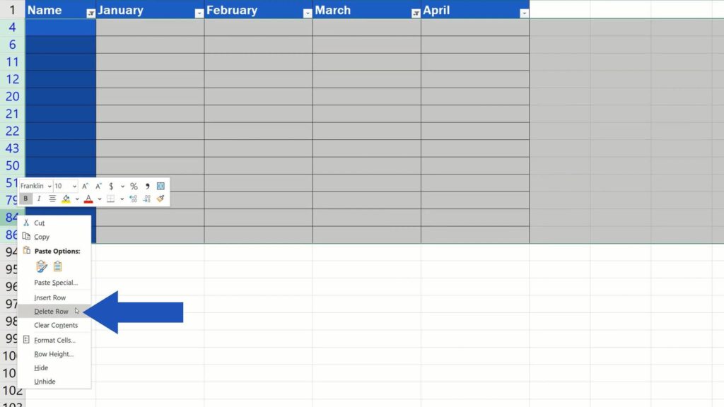 How to Remove Blank Rows in Excel - rid off the blank rows in Excel