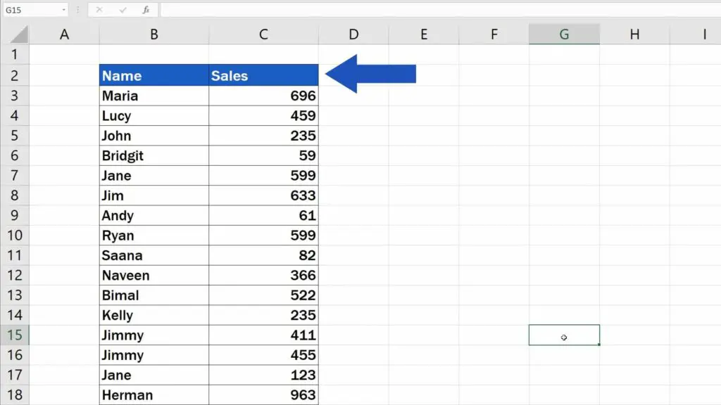 How to Sort Alphabetically in Excel - distinguish headers from the other data