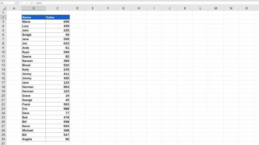 How to Sort Alphabetically in Excel - sort alphabetically names