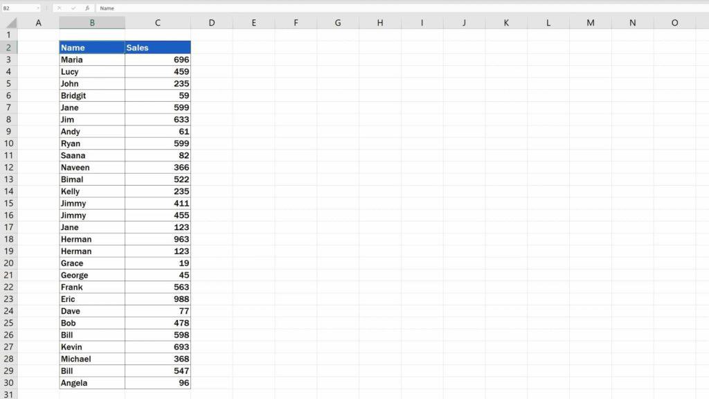 How to Sort Alphabetically in Excel - sort alphabetically names