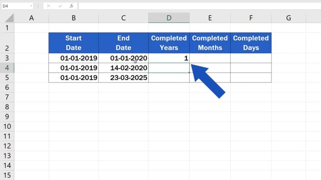 How to Calculate Difference Between Two Dates in Excel - results