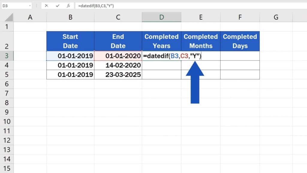 How to Calculate Difference Between Two Dates in Excel - years difference in excel