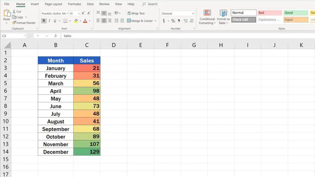 How to Use Color Scales in Excel (Conditional Formatting) - create heat map in Excel