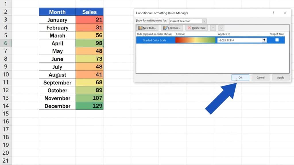 How to Use Color Scales in Excel (Conditional Formatting) - how to adjust colour in heatmap