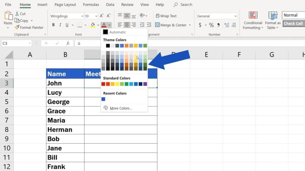 How to Insert a Symbol in Excel - how to change colour of symbols in Excel